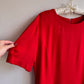 1980s Bright Red Dress With Pleated Flounce Hemline (L)