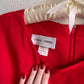 1980s Bright Red Dress With Pleated Flounce Hemline (L)