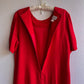1980s Bright Red Dress With Pleated Flounce Hemline (L)