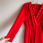 1980s Bright Red and Gold Belted Jumpsuit (M/L)