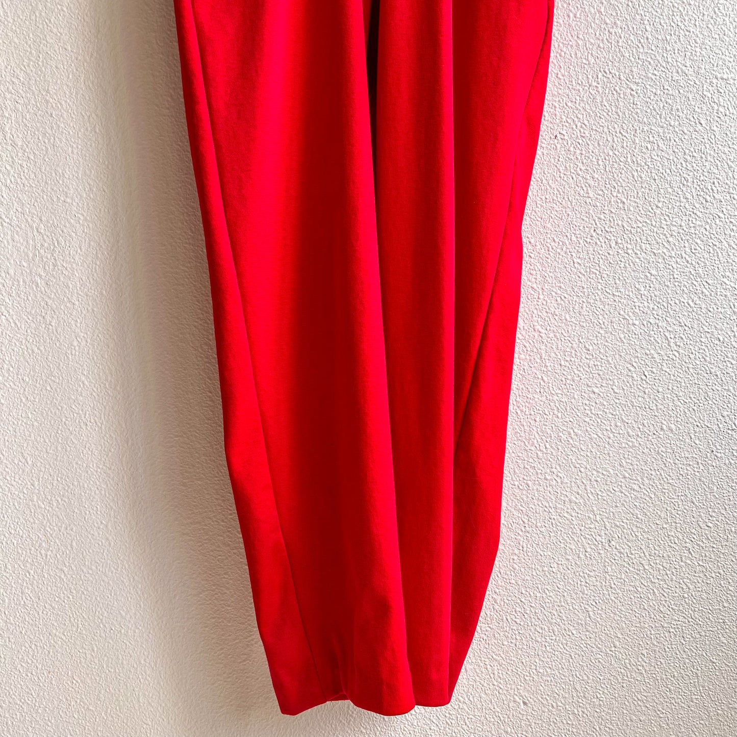 1980s Bright Red and Gold Belted Jumpsuit (M/L)