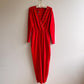 1980s Bright Red and Gold Belted Jumpsuit (M/L)