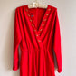 1980s Bright Red and Gold Belted Jumpsuit (M/L)