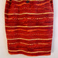1980s Red and Orange Print Buttoned Dress (L/XL)