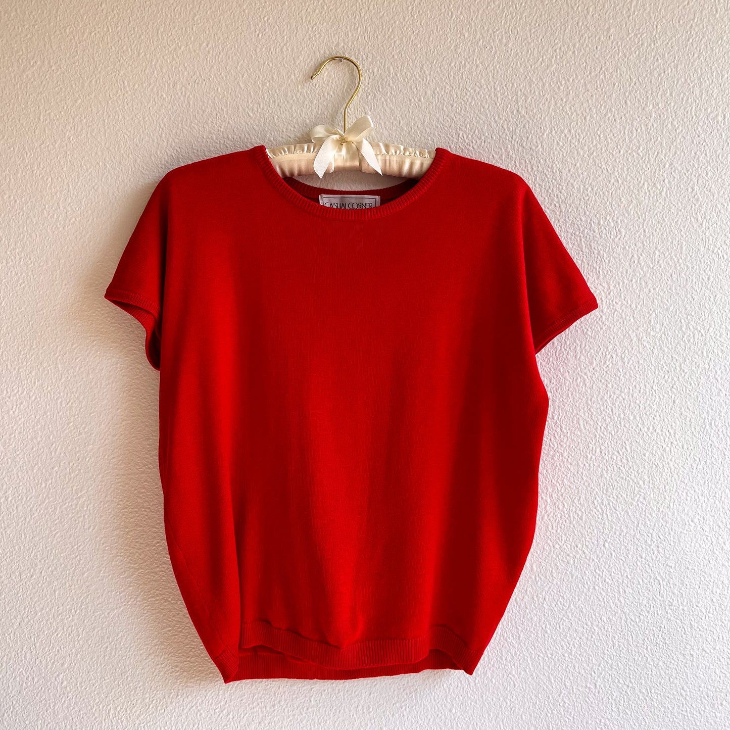 1980s Red Short Sleeve Sweater (M/L)