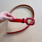 1980s Genuine Snakeskin Red Leather Belt (M/L)