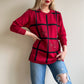 1980s Red Sweater With Cityscape Embroidery (M/L)