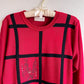 1980s Red Sweater With Cityscape Embroidery (M/L)