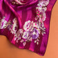 1980s Small Purple Scarf With Roses