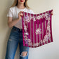 1980s Small Purple Scarf With Roses