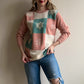 1980s Pink and White Snowflake Sweater (S/M)