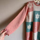 1980s Pink and White Snowflake Sweater (S/M)