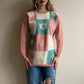 1980s Pink and White Snowflake Sweater (S/M)