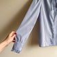 1980s Soft Blue Blouse With Ruffled Collar (S)