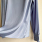 1980s Soft Blue Blouse With Ruffled Collar (S)