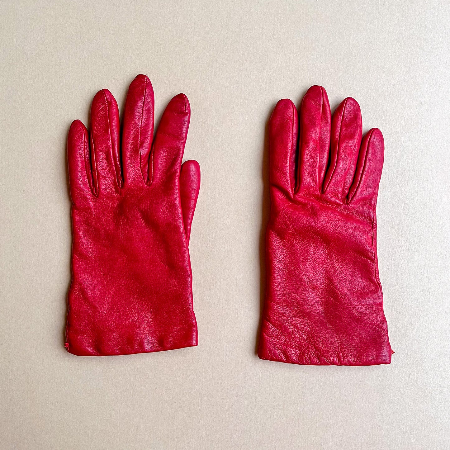 1980s Super Soft Red Leather Gloves
