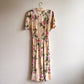 1980s Spring Florals Midi Dress With Belt (S/M)