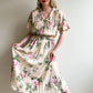 1980s Spring Florals Midi Dress With Belt (S/M)