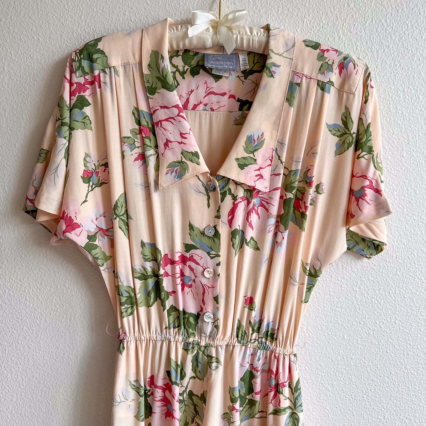 1980s Spring Florals Midi Dress With Belt (S/M)