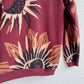 1980s Burgundy Sweater With Sunflower Pattern (M/L)