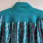 1980s Teal Pattern Cardigan With Iridescent Threads (M/L)