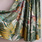 1980s Tropical Bird Print Dress With Metallic Threads (L)