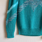 1980s Turquoise Fuzzy Knit Sweater (S/M)