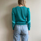 1980s Turquoise Fuzzy Knit Sweater (S/M)
