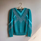 1980s Turquoise Fuzzy Knit Sweater (S/M)