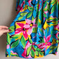 1980s Turquoise Tropical Print Button Down (M/L)