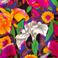 Vibrant 1980s Floral Short Sleeve Blouse (M/L)