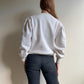 1980s White Knit Cardigan With Nautical Buttons (M/L)