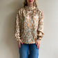 1990s Textured Blouse With Animal Print (L/XL)