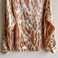 1990s Textured Blouse With Animal Print (L/XL)