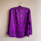 1990s Balmain Purple and Black Satin Blouse (S/M)
