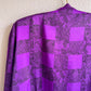1990s Balmain Purple and Black Satin Blouse (S/M)