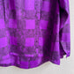 1990s Balmain Purple and Black Satin Blouse (S/M)