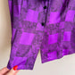 1990s Balmain Purple and Black Satin Blouse (S/M)