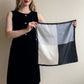 1990s Black and Gray Quad Silk Scarf