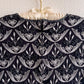 1990s Black Scalloped Blouse With Silver Embroidery (S)