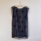Sheer 1990s Black Chiffon Overlay With Beading (M)