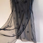 Sheer 1990s Black Chiffon Overlay With Beading (M)