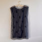 Sheer 1990s Black Chiffon Overlay With Beading (M)