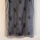 Sheer 1990s Black Chiffon Overlay With Beading (M)