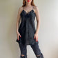 1990s Black Slip With Lace Details (L)