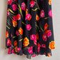 1990s Black Dress With Vibrant Tulip Print (L/XL)