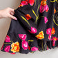1990s Black Dress With Vibrant Tulip Print (L/XL)