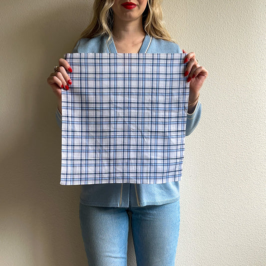 1990s Blue Plaid Handkerchief