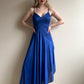 1990s Midnight Blue Nightgown With Slit (S/M)