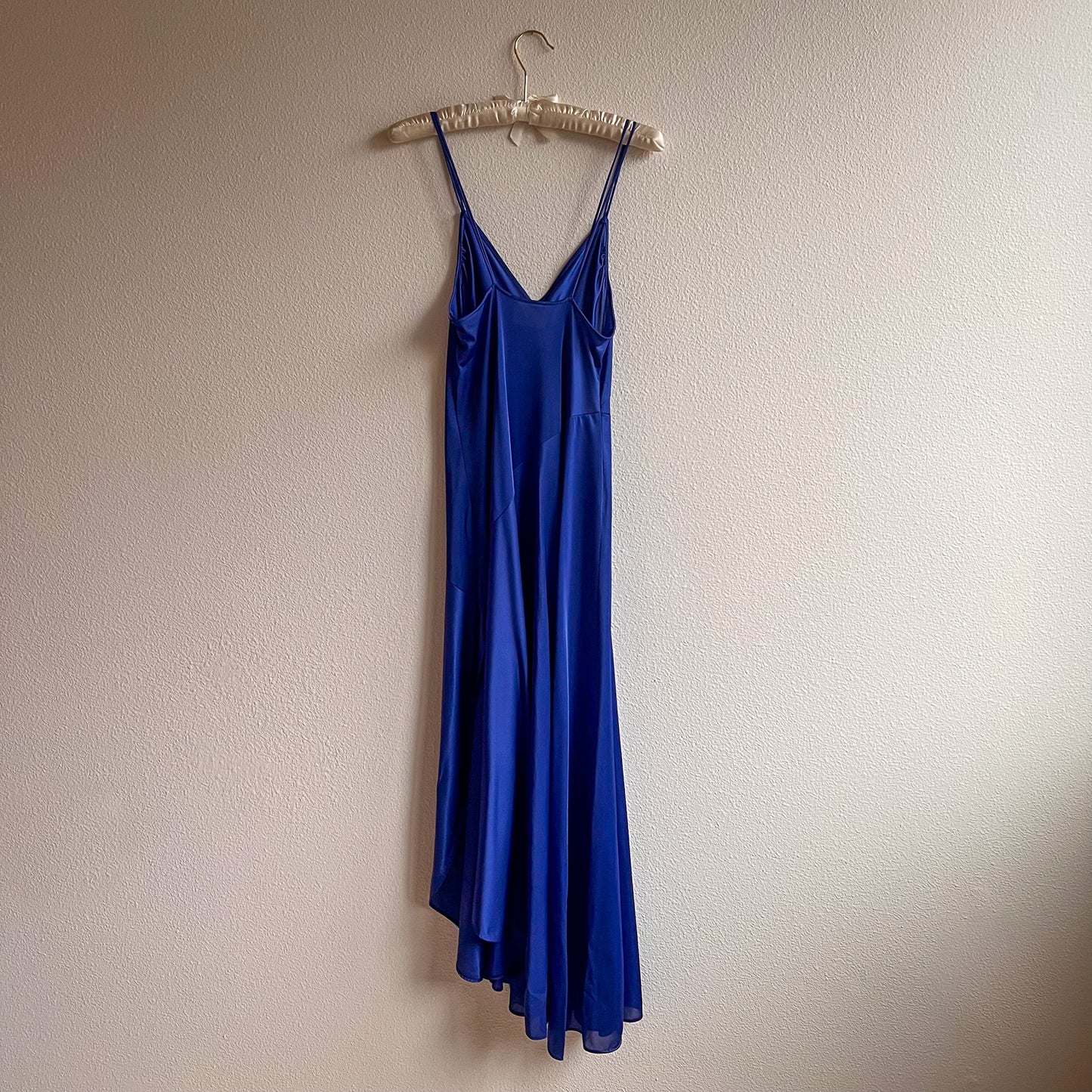 1990s Midnight Blue Nightgown With Slit (S/M)